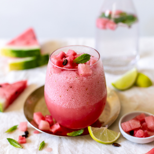 frozen watermelon rose cocktails