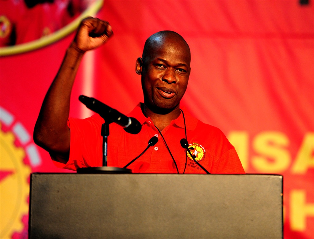 NUMSA President Andrew Chirwa greets the delegates at the start of union's special congress. The three day congress is taking place at the Birchwood Hotel in Boksburg. Among the issues to be tabled is viability of pulling out of COSATU. Picture: Muntu Vilakazi 
