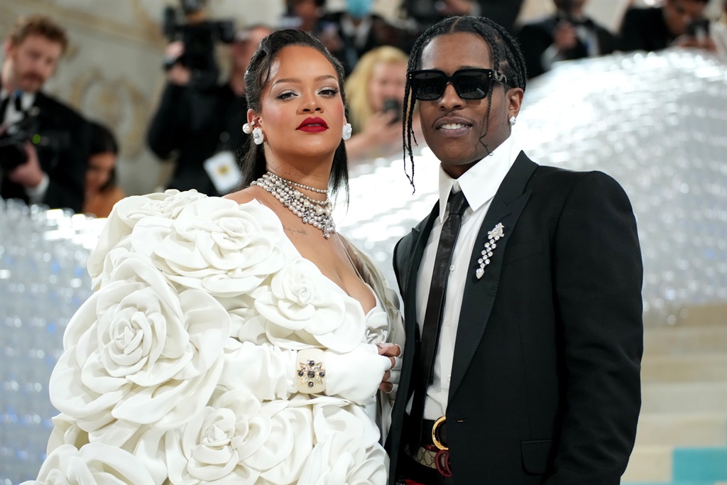 Rihanna and ASAP Rocky attends The 2023 Met Gala Celebrating Karl Lagerfeld: A Line Of Beauty at The Metropolitan Museum of Art on May 01, 2023 in New York City.
