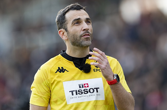 Mathieu Raynal will referee the Bulls-Exeter game. (Photo by Bob Bradford - CameraSport via Getty Images)