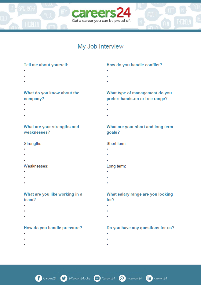 Interview Cheat Sheet print