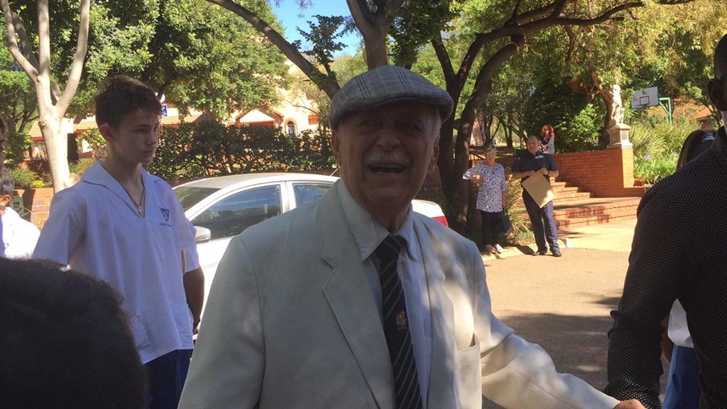Advocate George Bizos at his 92nd birthday celebrations at Saheti School in Bedfordview, Johannesburg. 