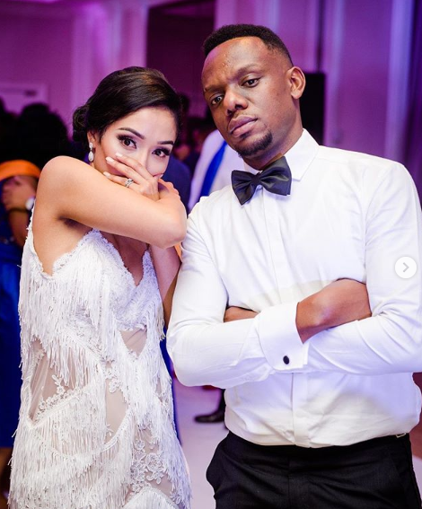 Siyabonga and Melissa Metane on their wedding day. Photo: Instagram