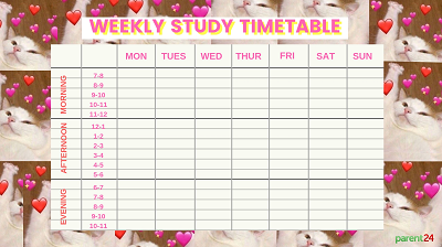 weekly timetable exams