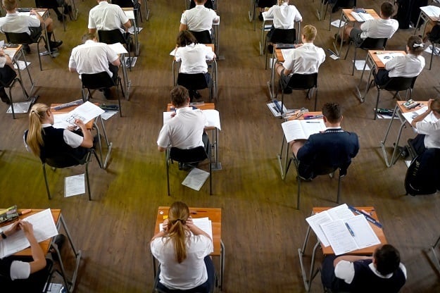 Pupils sit for their matric exam. 