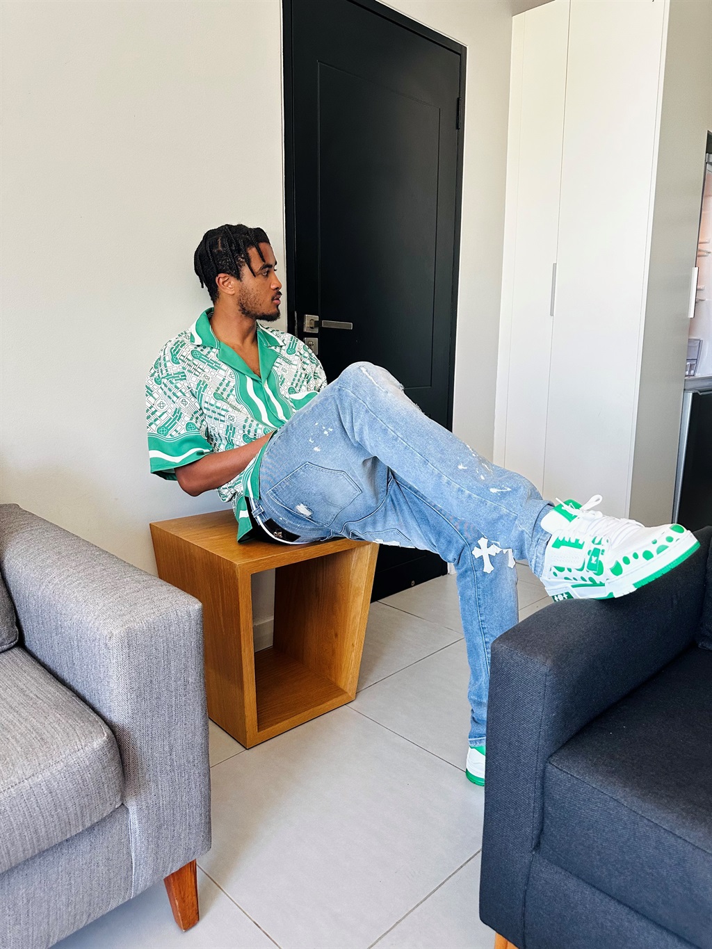 Malawi star Gerald Phiri Jr rocking Louis Vuitton high-end sneakers