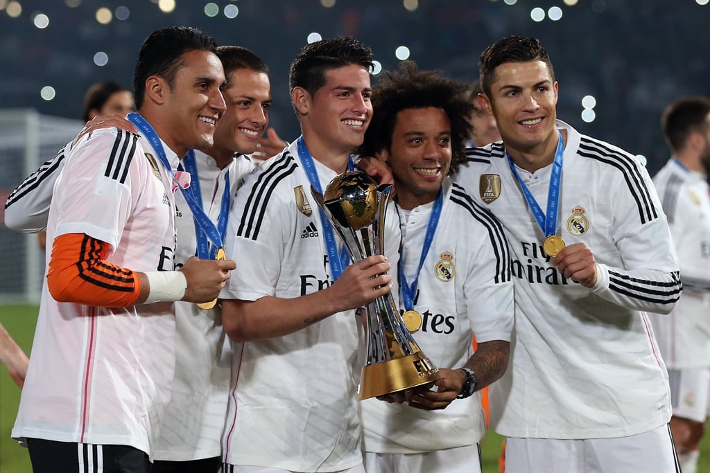 Keylor Navas, Javier Hernandez, James Rodriguez, Marcelo and Cristiano Ronaldo