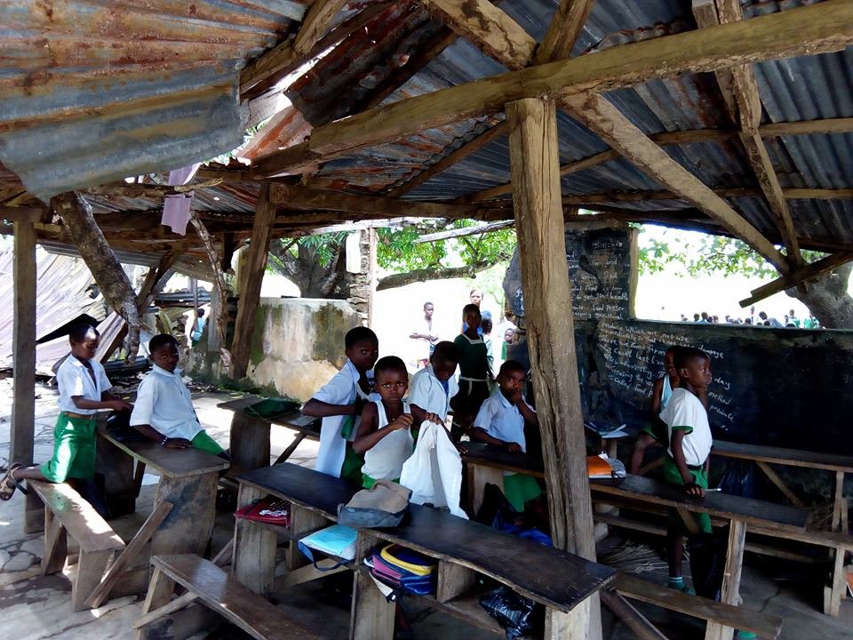 Pupils seen taking classes in the dilapidated structure. Picture: We-Care Without Border Foundation.