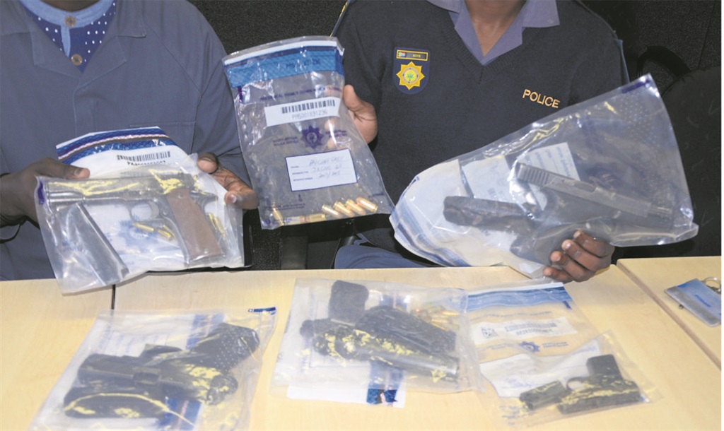 Philippi East police confiscated five firearms and ammunition in the area over the past two weeks.  Photo by Lulekwa Mbadamane
