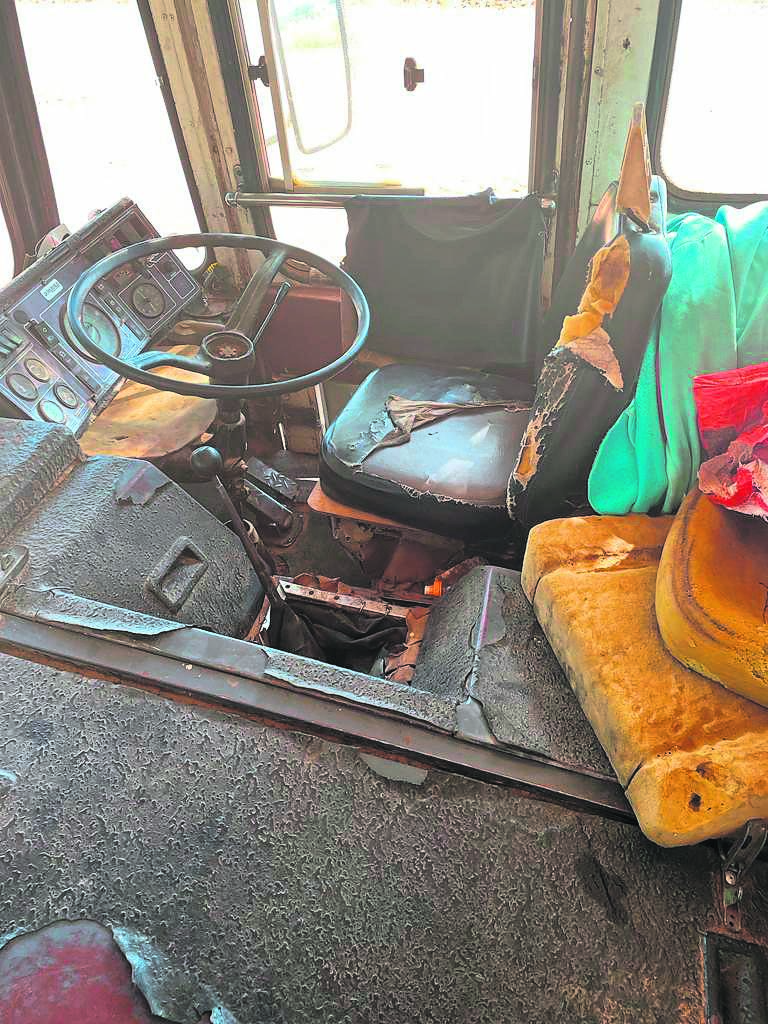 A look inside some of the badly damaged pupil transport buses in the North West.