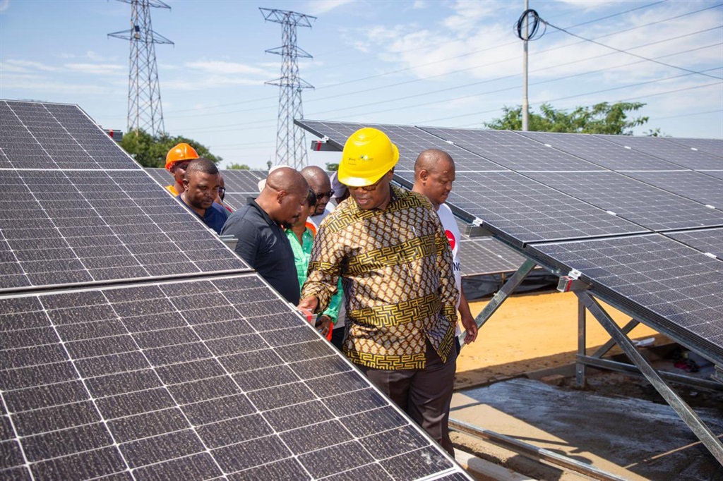 Premier Panyaza Lesufi takes a tour at the solar micro-grid plant in Alexandra township. 