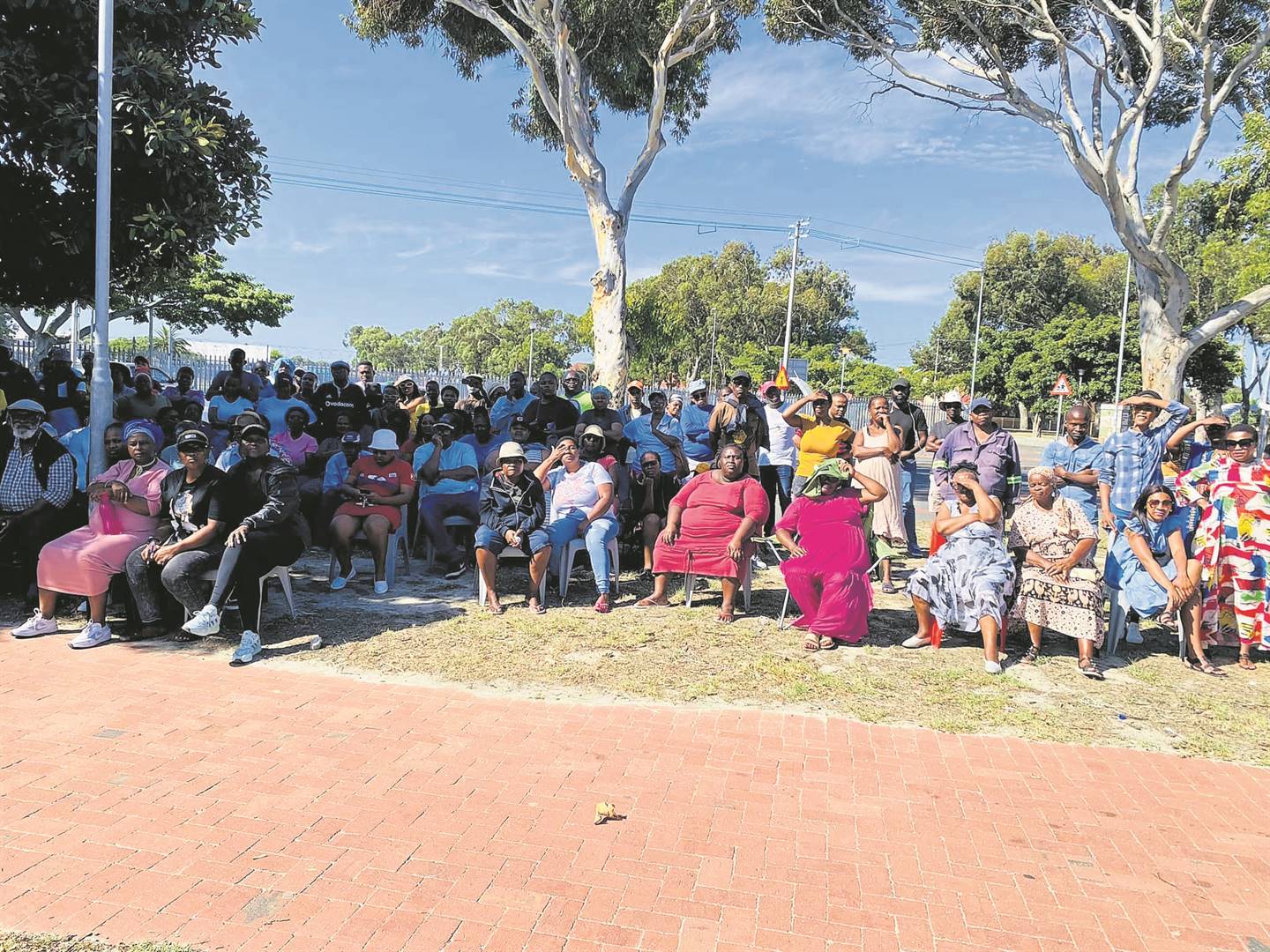 Langa community members attending a special meeting at the open space near Guga Sthebe Centre on Sunday 15 January.