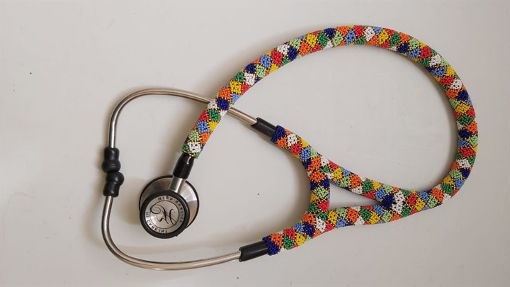 A beaded stethoscope graduation gift for the country's new doctors.