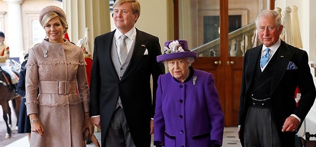 King Willem-Alexander and Queen Maxima with Queen Elizabeth II and Prince Charles (Photo: Getty)