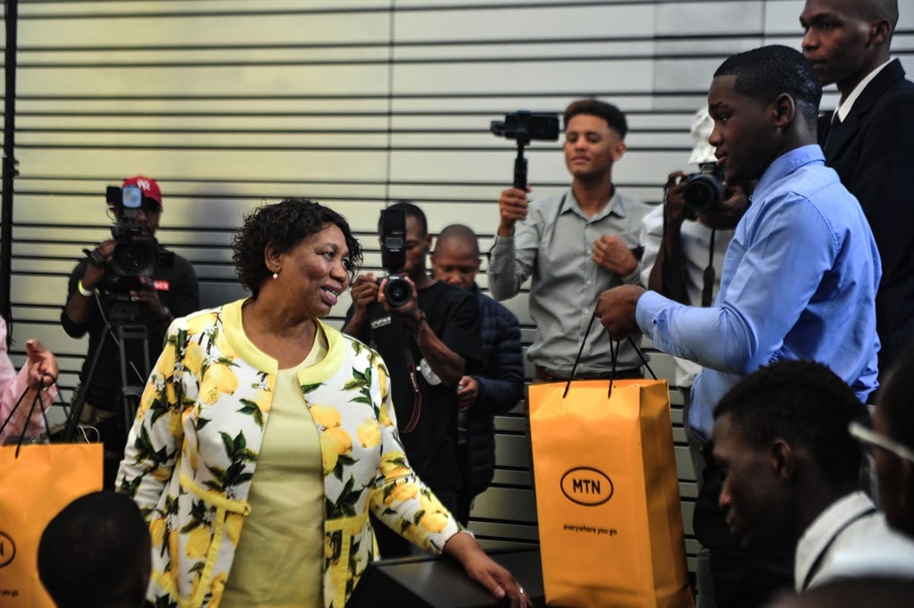 Basic Education Minister Angie Motshekga hosted 30 matric top achievers and their parents to a congratulatory breakfast at MTN offices in Fairland, Johannesburg.