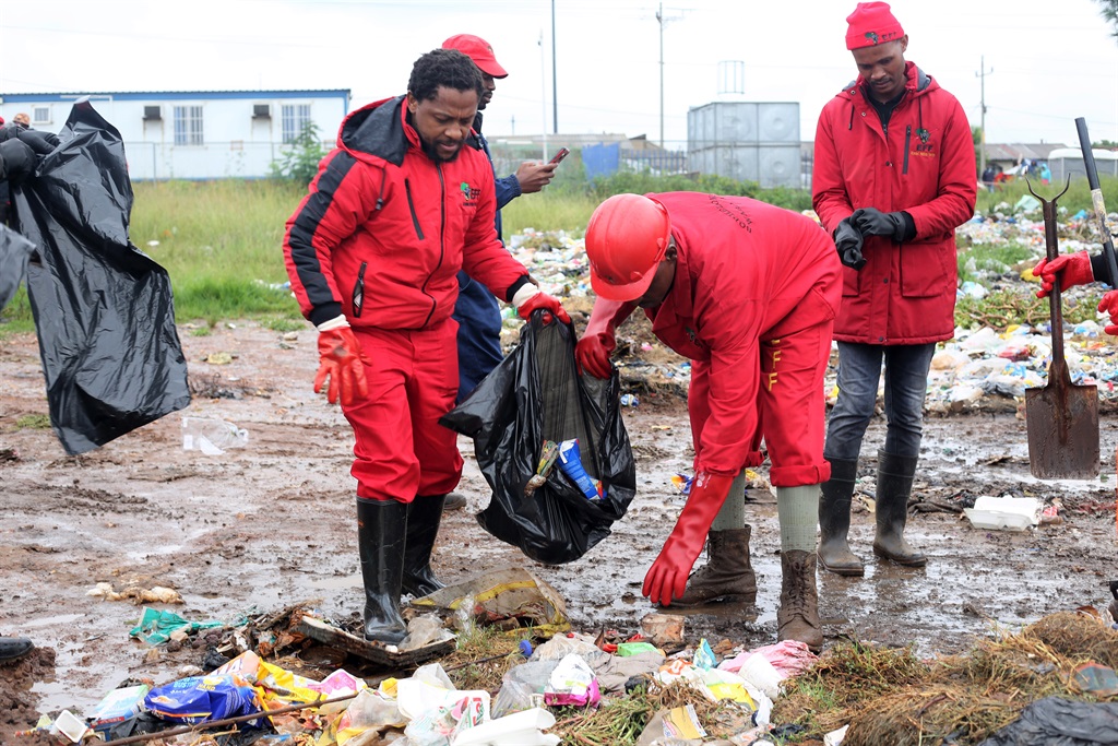 Economic Freedom Fighters President Julias Malema launch Andries Tatane Saturday clean-up campaign at Sebokeng zone 13. 