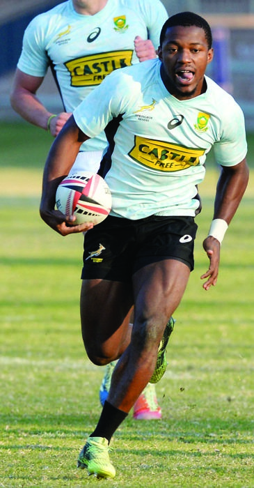Mfundo Ndlovu is one of the youngsters expected to carry the hopes of the SA Ruby Sevens team this season. Picture: Lee Warren / Gallo Images