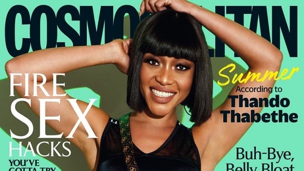 a slightly darker Thando adorns the cover of Cosmopolitan 