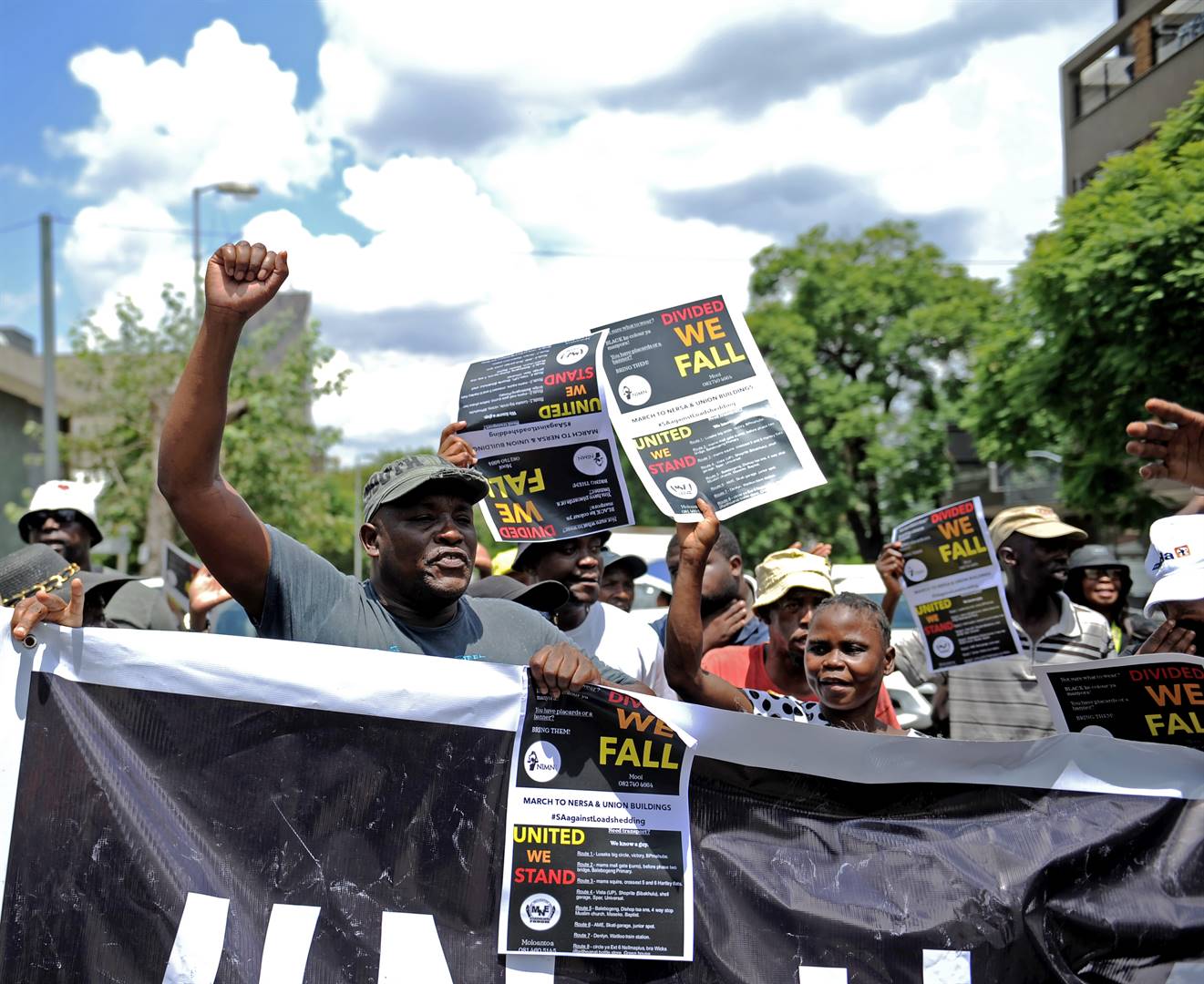  Members of a movement calling itself Not in My Name and members of the Azanian People’s Organisation marched to the National Energy Regulator of SA’s offices in Pretoria to protest against the recently approved 18% electricity tariff increase Photo: tebogo letsie