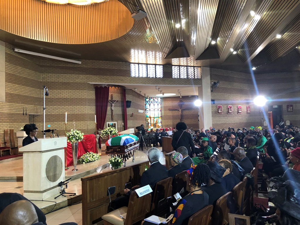 The funeral service of Ma Agnes Msimang at the Our Lady of Cedars Catholic Church in Woodmead, Johannesburg Picture: Twitter/SAgovnews