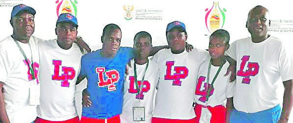 Some of Limpopo’s Ncuva players (from left) Molatelo Ramphaka, Phuluso Senyola, Peter Malapani, Ruth Mavundza, Lesly Hlungwani, Dumisani Matsimbi and team manager Raxon Mathosi