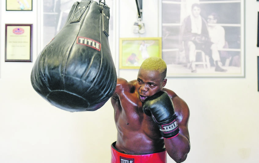 SA heavyweight boxer Justice Siliga will get some action next month. Picture: Lucky Nxumalo