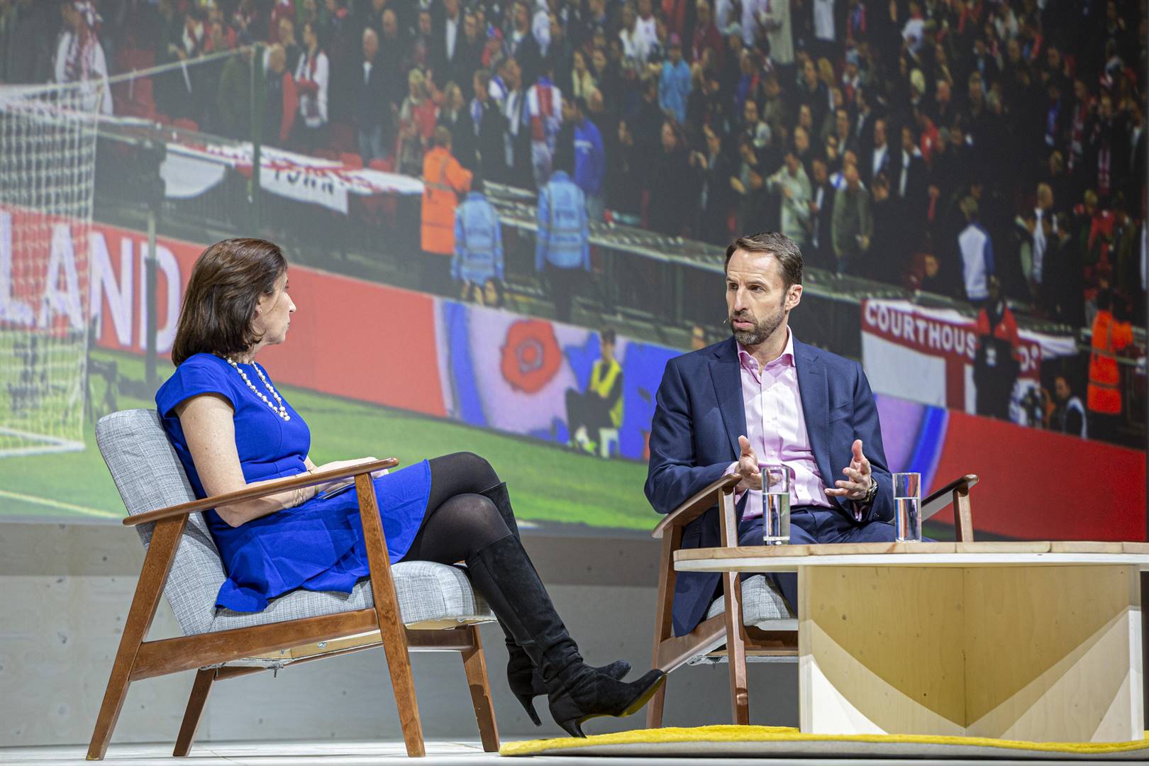 Gareth Southgate talking at the Google Cloud Next ‘19 event in London. Picture: Google Cloud/Supplied