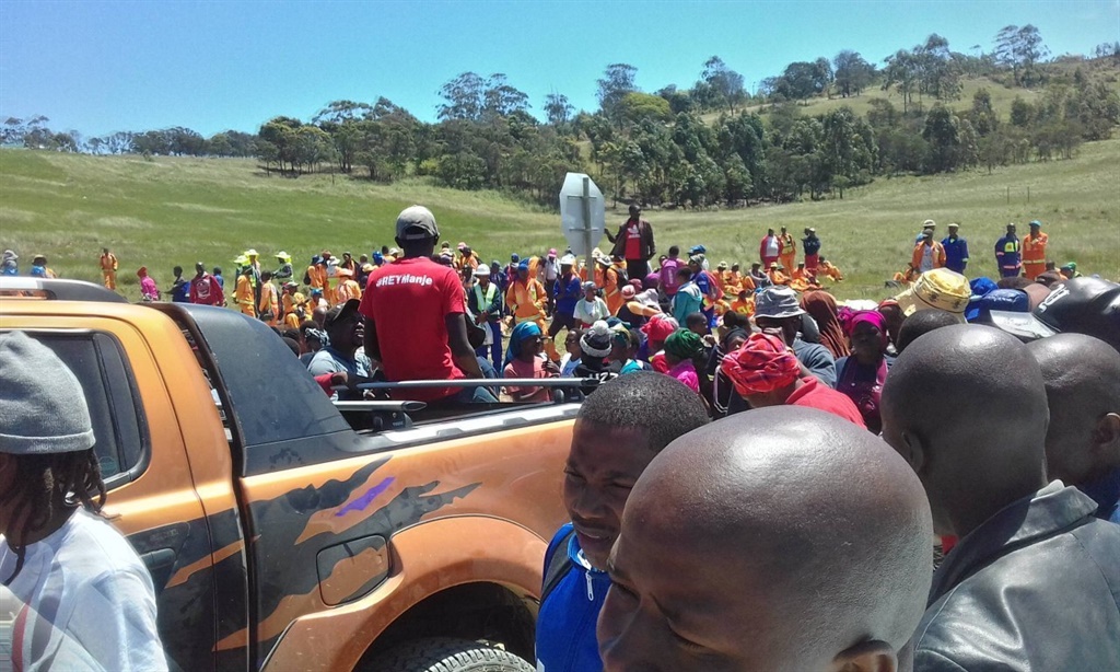 Residents protest against a new road being built in the beautiful Wild Coast area. Photo: Supplied 