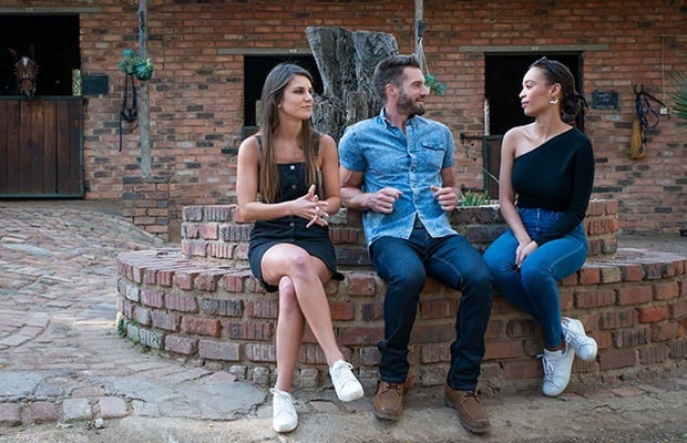 Jessica C, Marc and Qiniso on 'The Bachelor SA.' 