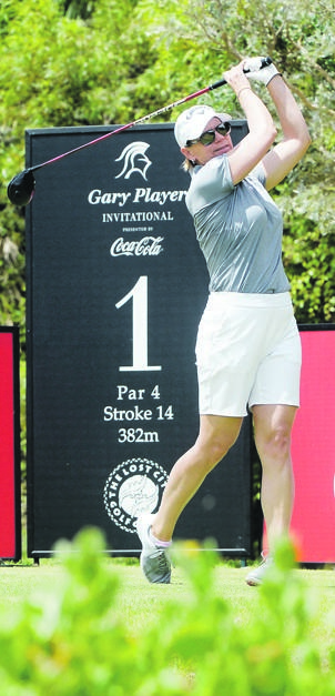 Annika Sörenstam takes a shot during the Gary Player Invitational at Lost City Golf Course last week. Picture: Grant Pitcher / Gallo Images