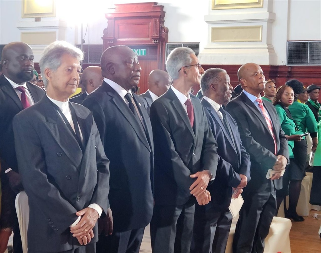 President Cyril Ramaphosa (second from left) and f