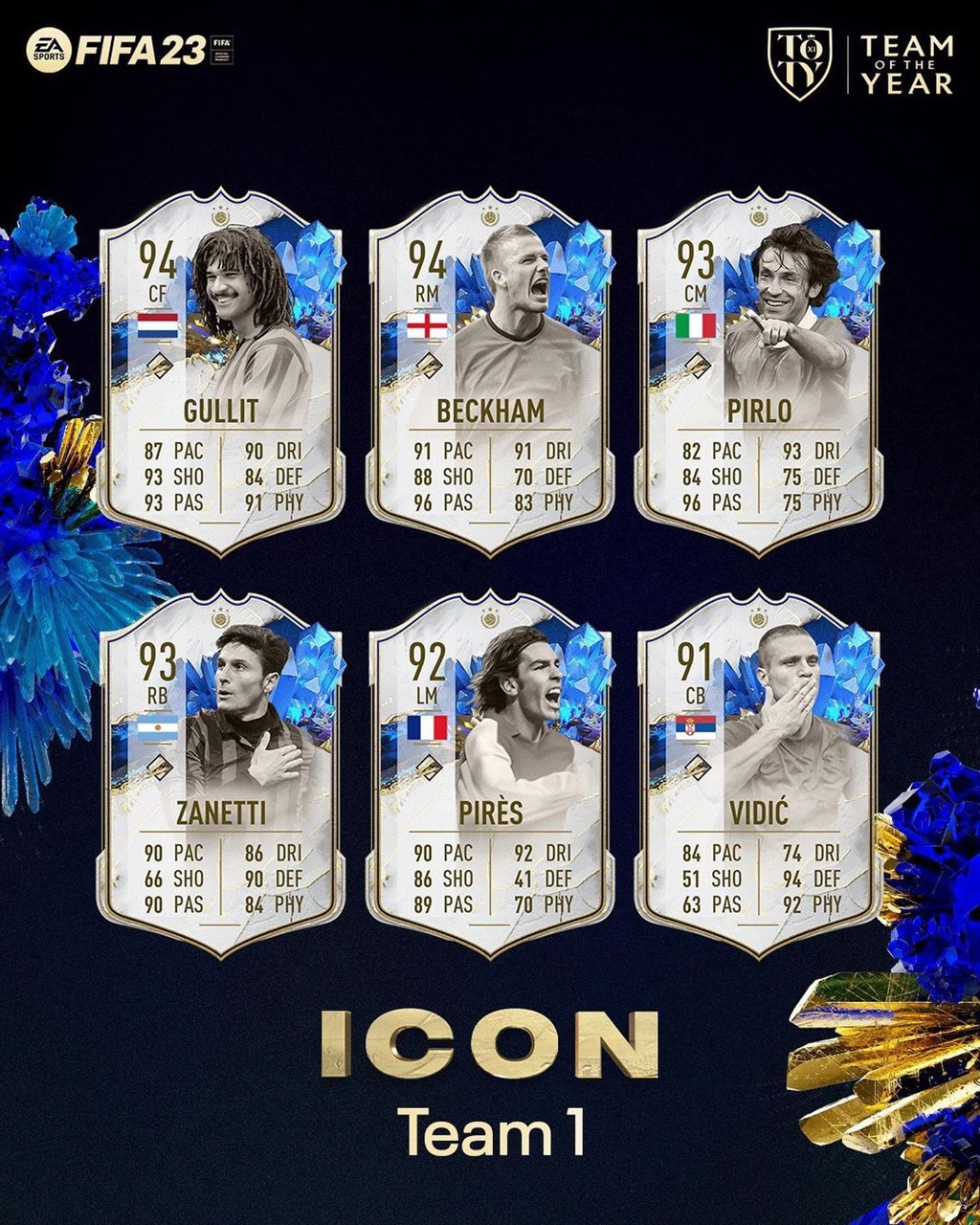 Team 1 of the FIFA 23 #TOTY Icons.