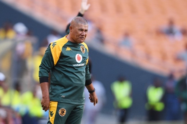Kaizer Chiefs' coach Cavin Johnson cut a frustrated figure as the club were eliminated by first division side Milford FC in the Nedbank Cup at FNB Stadium on Sunday. 
(Photo by Lefty Shivambu/Gallo Images)