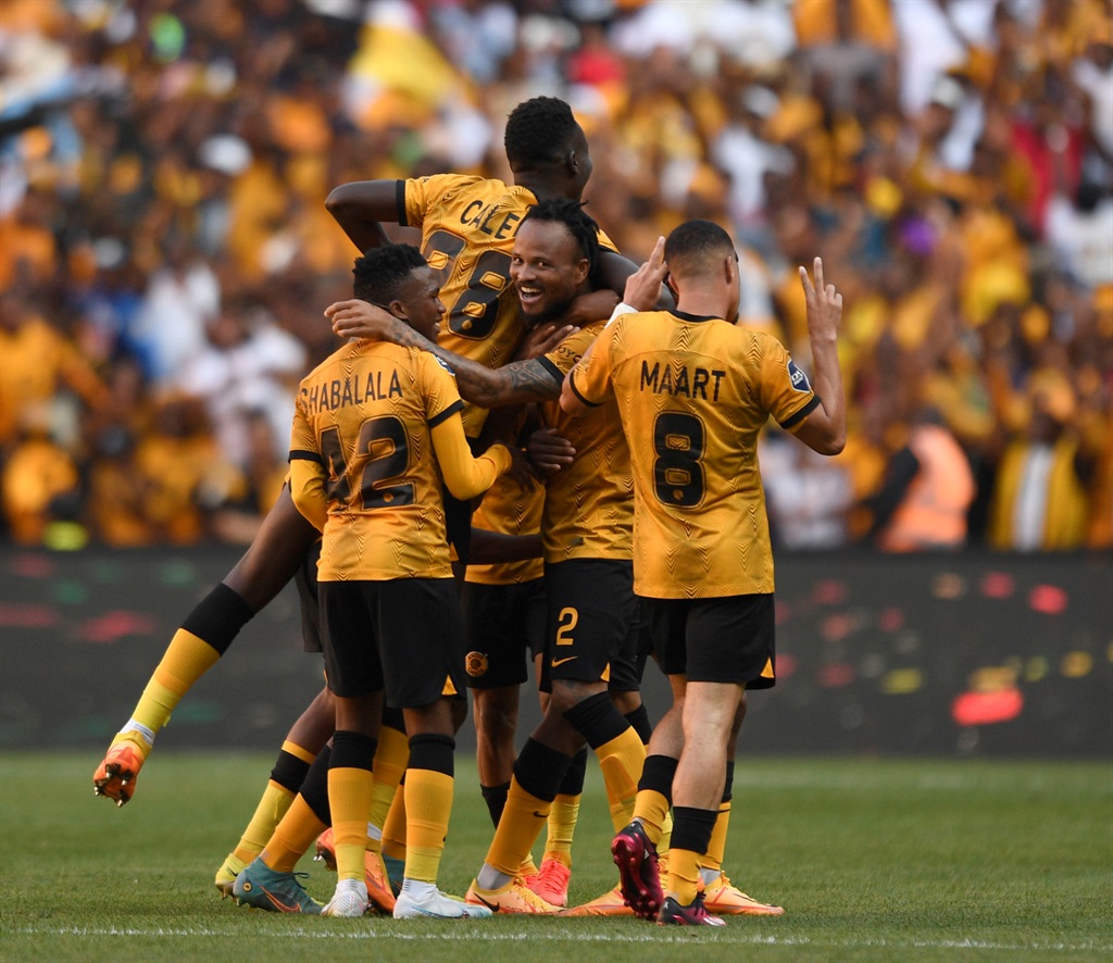 Kaizer Chiefs  celebrate goal during DStv Premiership 2022/23 match between Kaizer Chiefs and Orlando Pirates on the 25 February 2022 at Lucas Moripe Stadium  Â© Sydney Mahlangu/BackpagePix