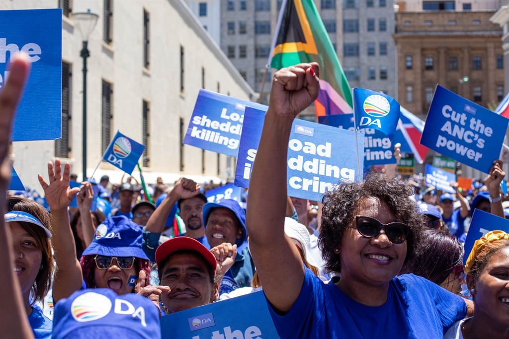 CAPE TOWN, SOUTH AFRICA - JANUARY 25: DA supporter