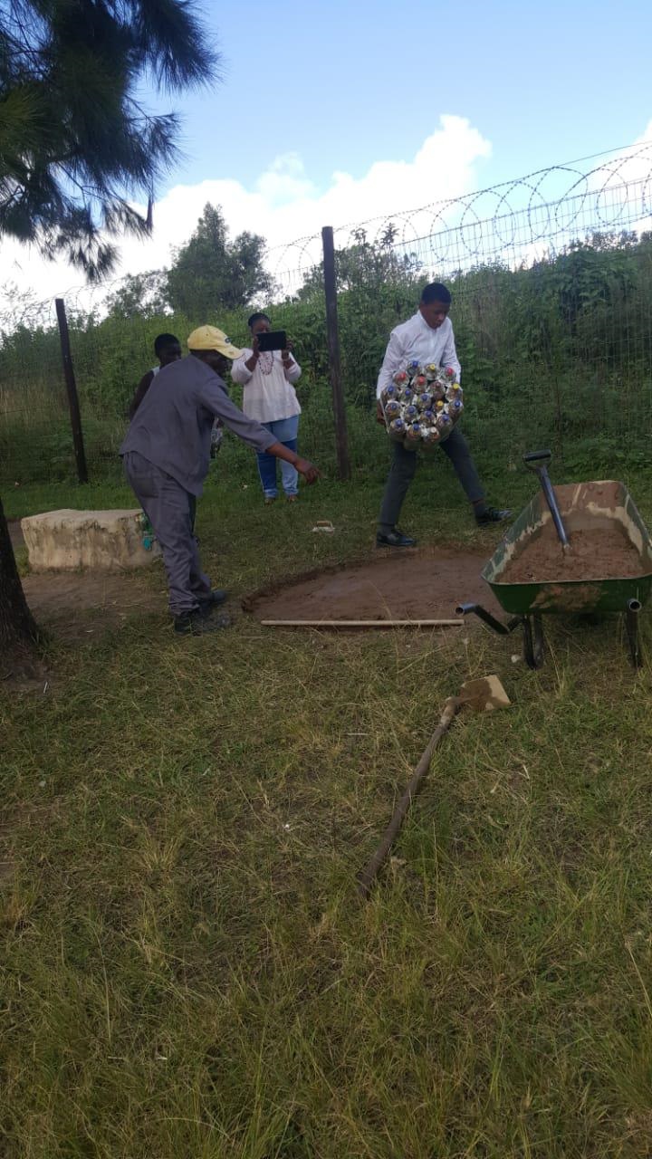 This is how the pond looked like before the students cleaned it and created a well functioning pond and a garden. Picture: Supplied 