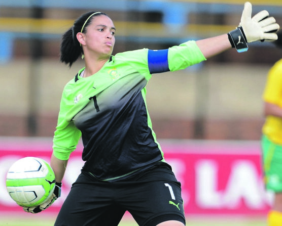 PULL OUT ALL THE STOPS Banyana goalkeeper Kaylin Swart.   Picture: Lefty Shivambu / Gallo Images 