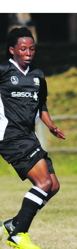 Durban Ladies veteran striker, Silindile ‘Mshana’ Ngubane, has so manystories to tell. Photo by Backpagepix 