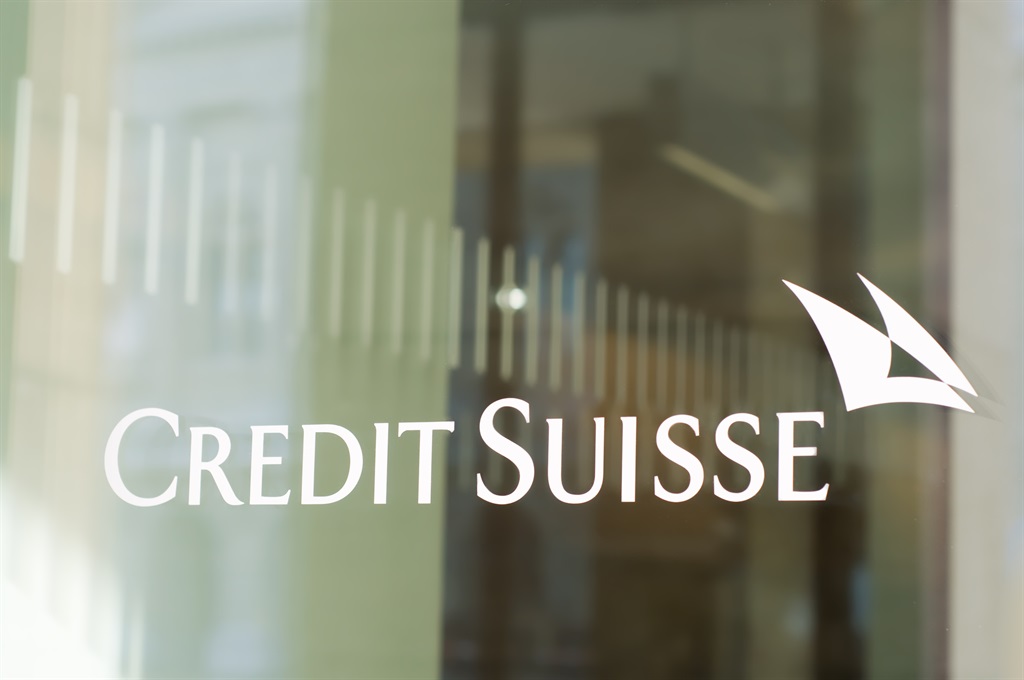 The Credit Suisse logo in a window of a branch. Picture: iStock/Gallo Images 