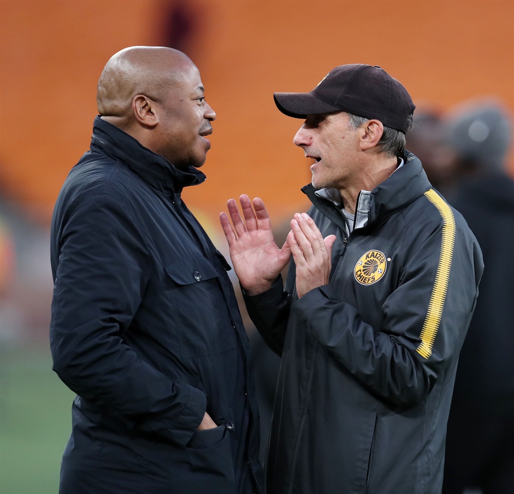 Kaizer Chiefs Football Manager Bobby Motaung with Giovanni Solinas