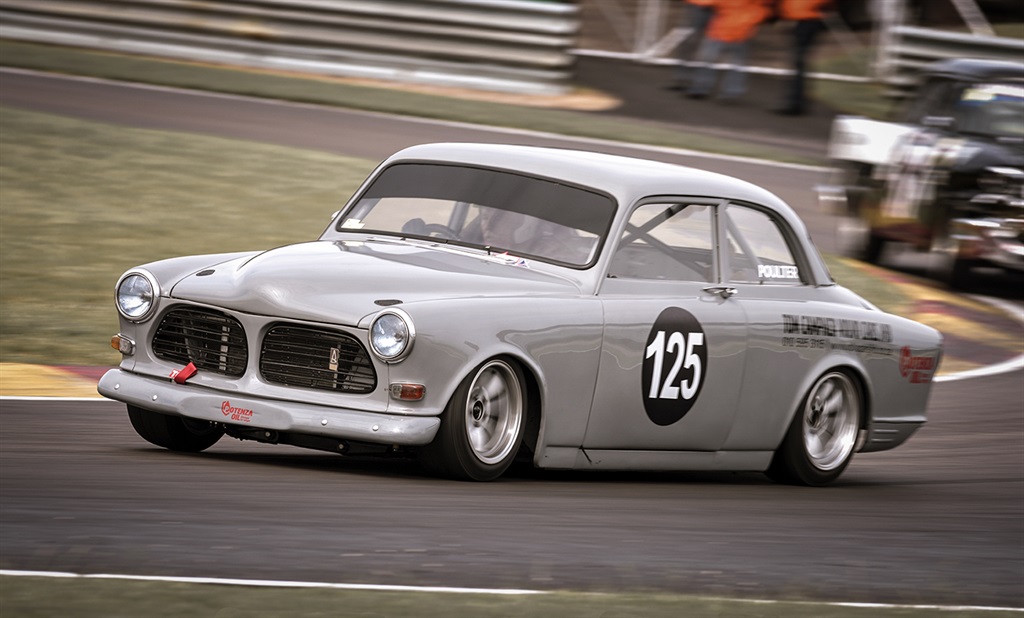 Alan Poulter at speed in his remarkable 1964 Volvo 122S.