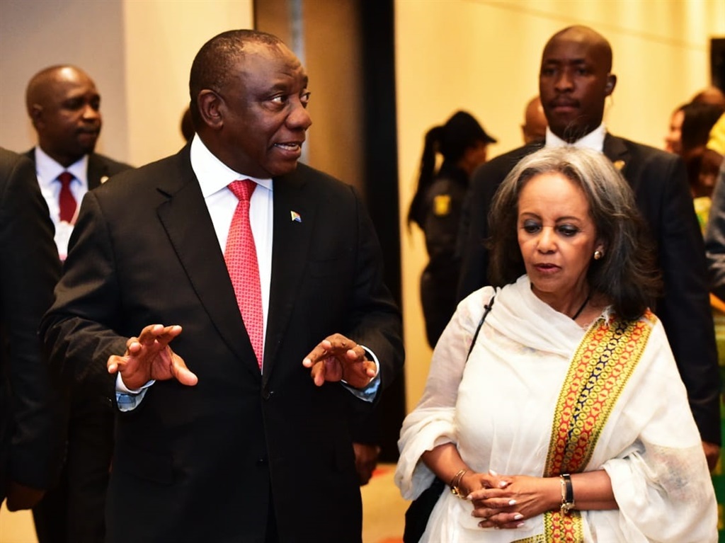 President Cyril Ramaphosa with Ethiopian President Sahle-Work Zewde at the Africa Investment Forum in Johannesburg Picture: Twitter/GovernmentZA