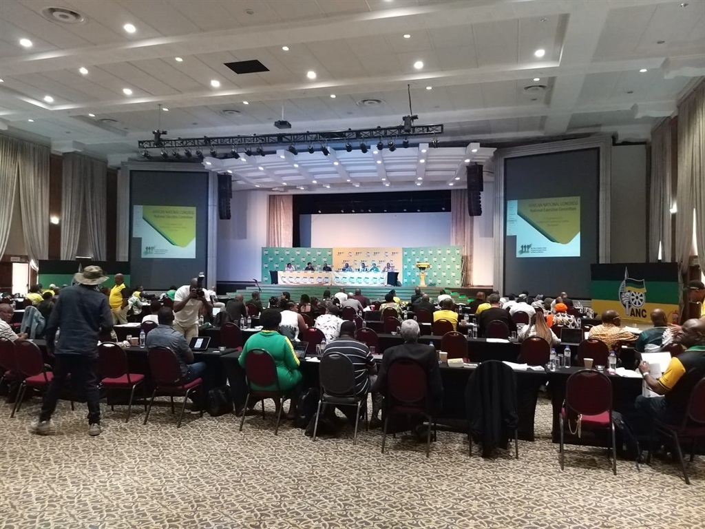Die ANC se Nasionale Uitvoerende Komitee, met Vrydag se vergadering in Kempton Park. Foto: Gert van der Westhuizen

