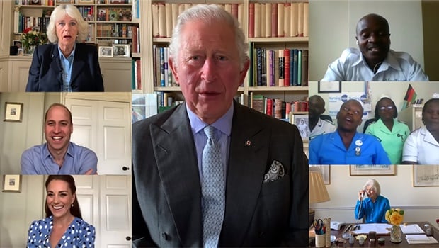 The royal family chats to nurses around the world. (Photo: Twitter)