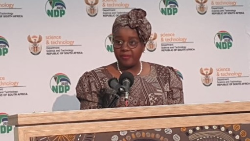 Science and Technology Minister Mmamoloko Kubayi-Ngubane addresses the delegates gathered for the 2018 South African Science, Technology and Innovation Summit.