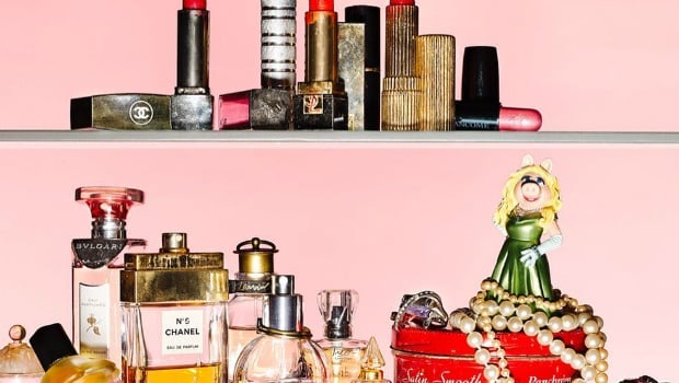 The late Joan Rivers' beauty cupboard.