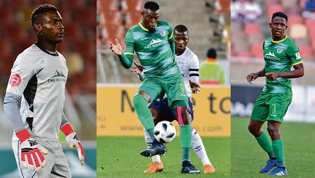 Elvis Chipezeze, Ranga Chivaviro and Talent Chawaphiwa - known as the three "Ch(s)" - are hoping they inspire Baroka FC to success. Picture: Gallo Images