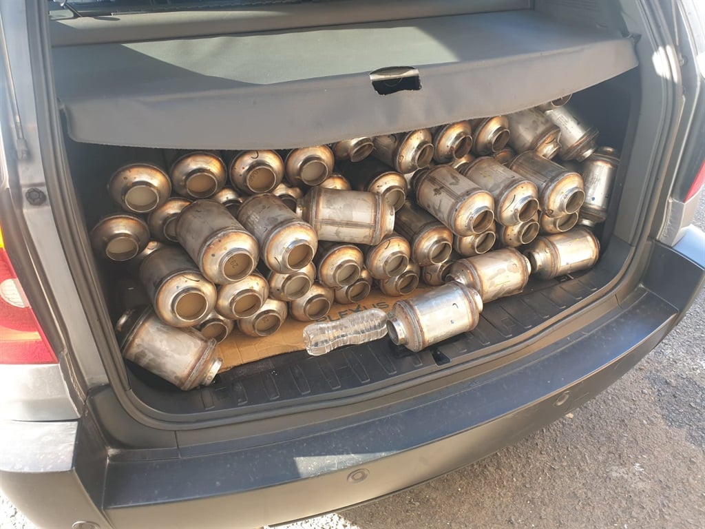 Catalytic converters seized by police. 