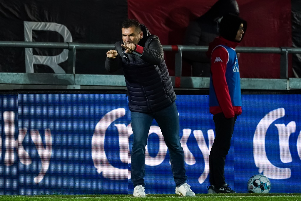 Jordi Condom of RFC Seraing gestures during the Croky Cup match between FC Seraing and RSC Anderlecht.