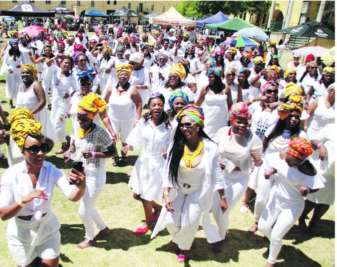 Women danced at the Castle of Good Hope in Cape Town on Saturday. Photo byLindile Mbontsi